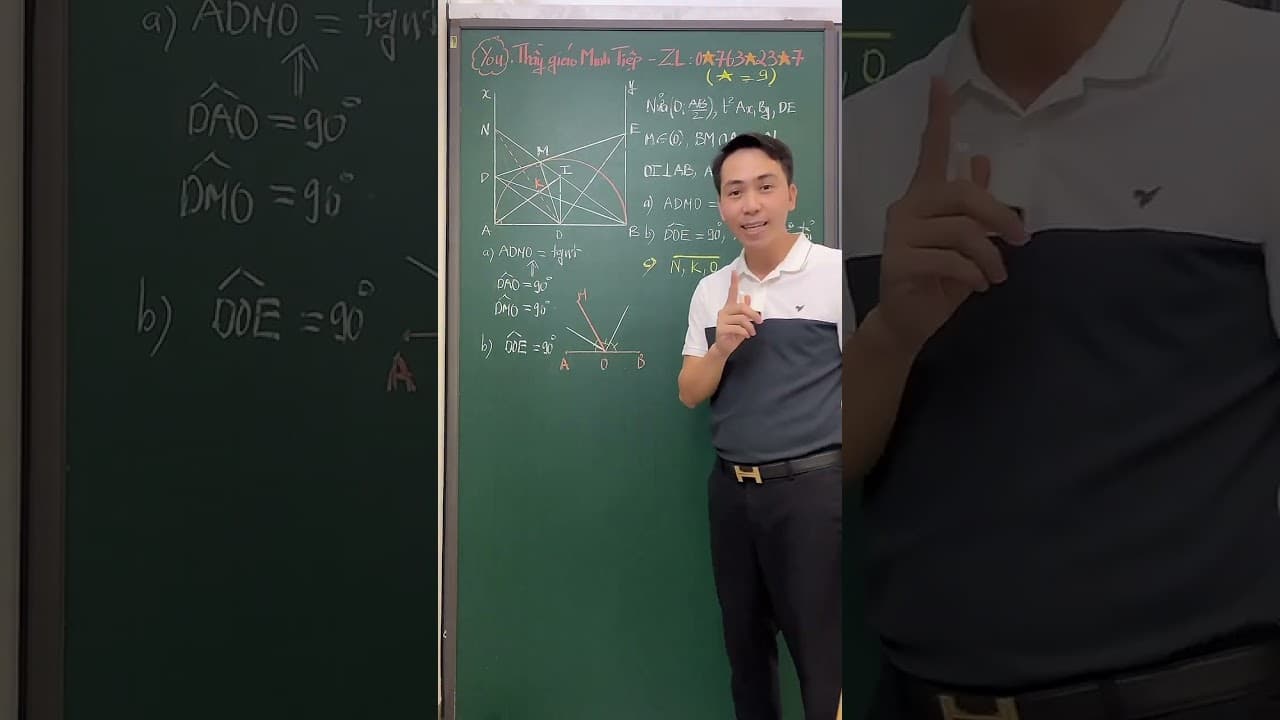 Ảnh bìa video Hình 9 - Live - Mô hình 3 tiếp tuyến cắt nhau - Câu c: Chứng minh thẳng hàng