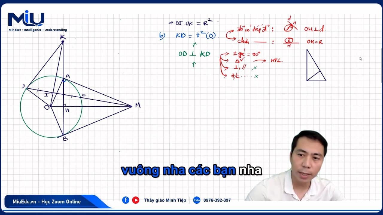 Ảnh bìa video Hình 9 NC - Câu c - Chứng minh tiếp tuyến bằng mô hình hệ thức lượng suy tam giác vuông