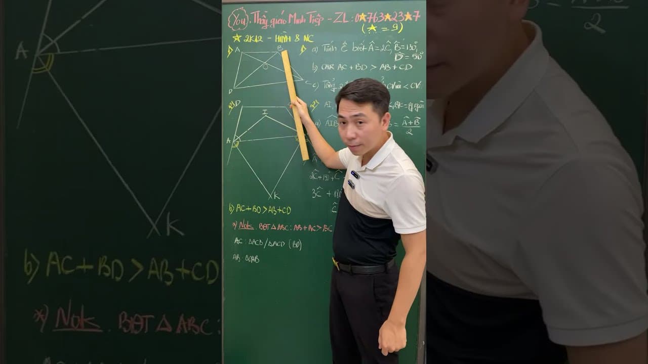 Ảnh bìa video Live - 2K12 - Hình 8 nâng cao: Tứ giác - chứng minh bất đẳng thức cạnh và đẳng thức góc