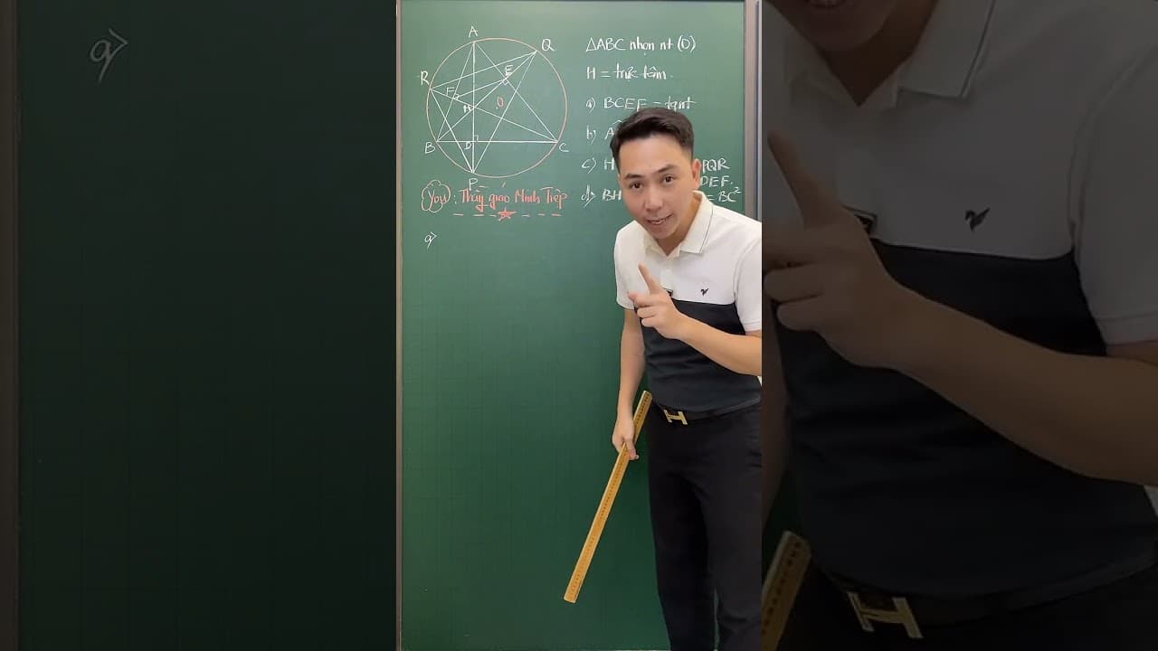 Ảnh bìa video Hình 9 - Live - Mô hình trực tâm - Câu c: Chứng minh tâm đường tròn nội tiếp, đẳng thức nâng cao