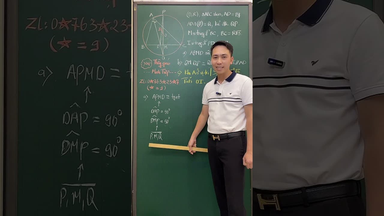 Ảnh bìa video Hình 9 - Live - Chứng minh thẳng hàng ngay từ câu a. Câu c: Tính độ dài cạnh biết diện tích tam giác