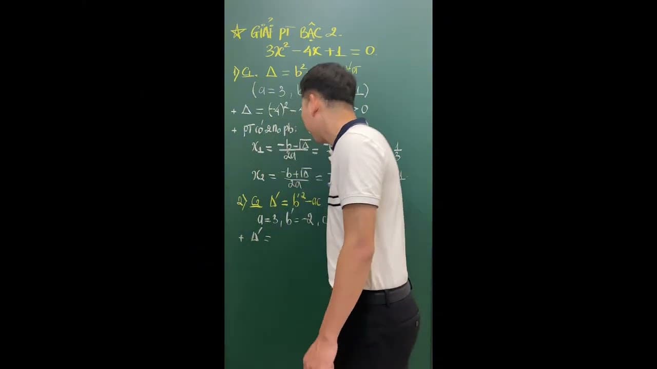 Ảnh bìa video Toán 9 - 3 cách giải phương trình bậc 2 thông dụng