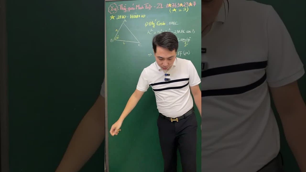 Ảnh bìa video Live - 2K10 - Hình 10: Luyện tập định lý Cosin, định lý Sin - bài toán thực tế, nâng cao