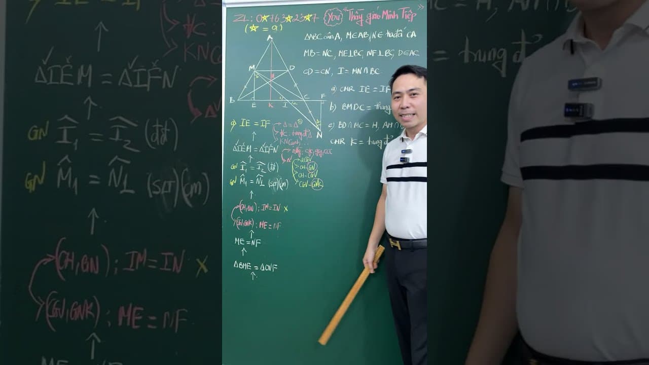 Ảnh bìa video Live - 2K12 - Hình 8: Hình thang cân, các bài tón chứng minh cạnh, góc, thẳng hàng
