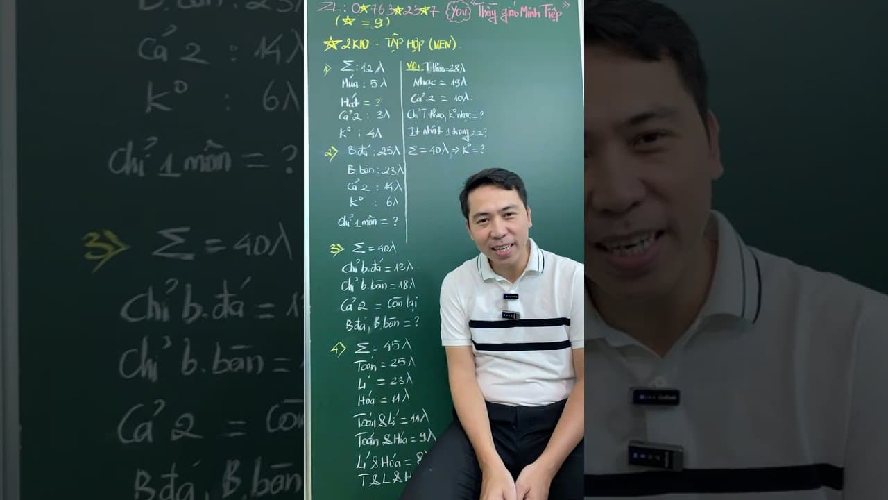 Ảnh bìa video Live - 2K10 - Ứng dụng biểu đồ Ven trong việc tính số phần tử của tập hợp