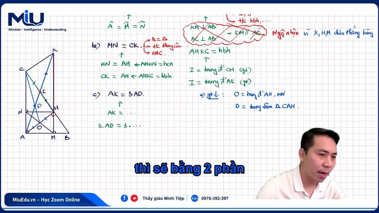 Ảnh bìa video Kỹ thuật kết nối cạnh chứng minh AK = 3AD - Hình 8