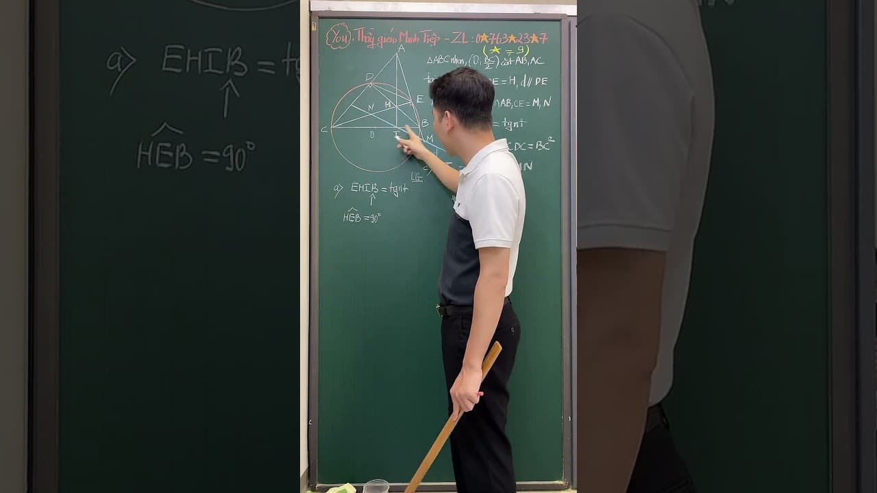 Ảnh bìa video Hình 9 - Live - Mô hình trực tâm có 1cạnh là đường kính - Câu c: Chứng minh trung điểm