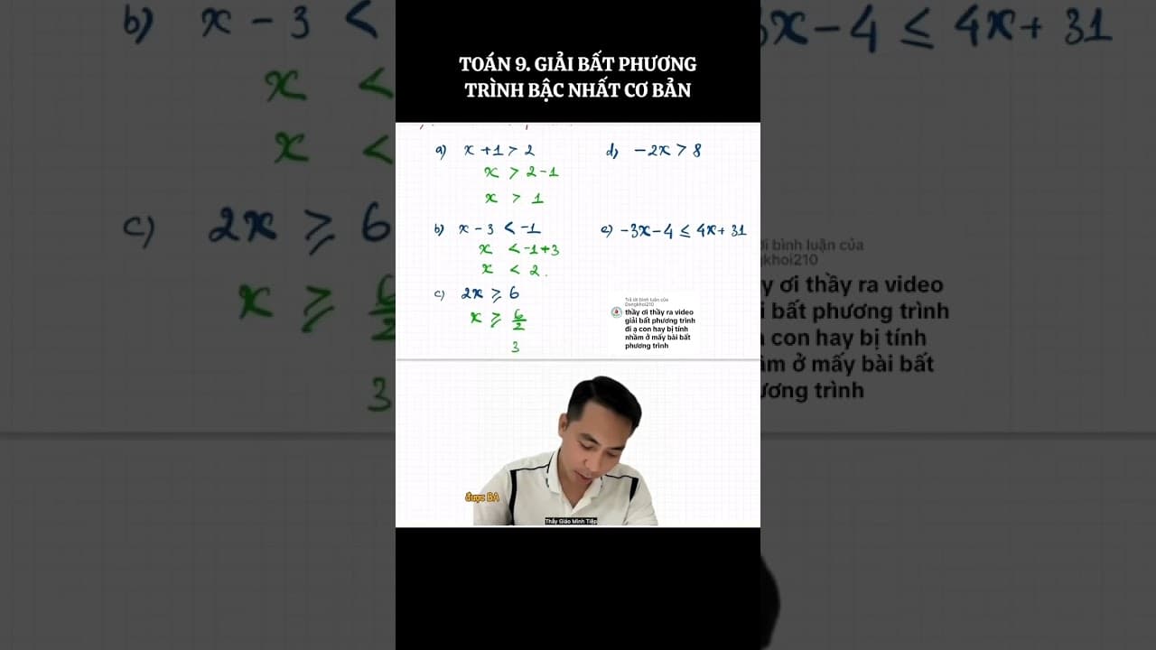 Ảnh bìa video Toán 9 - Giải bất phương trình cơ bản