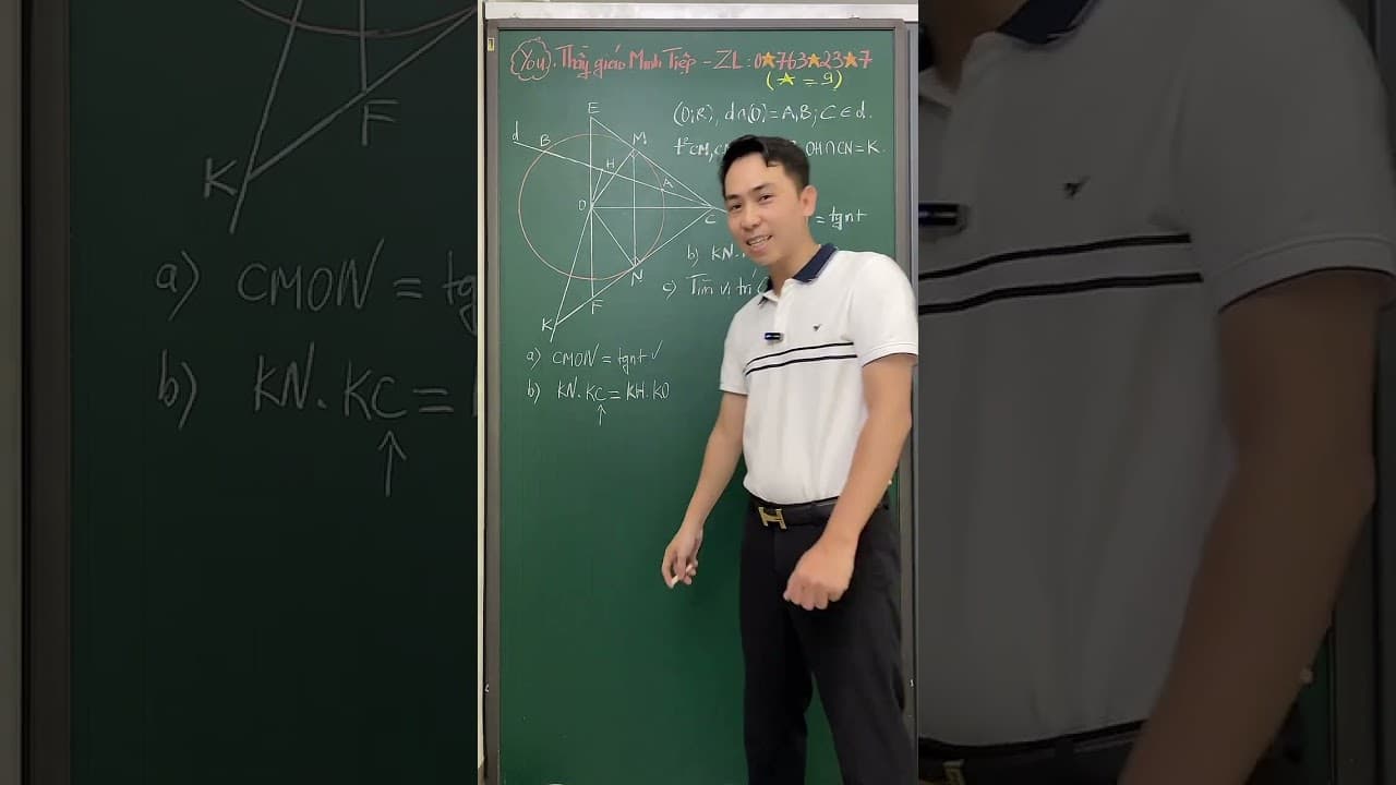 Ảnh bìa video Hình 9 - Live - Mô hình 2 tiếp tuyến cắt nhau - Câu c: Tìm vị trí C để diện tích tam giác nhỏ nhất