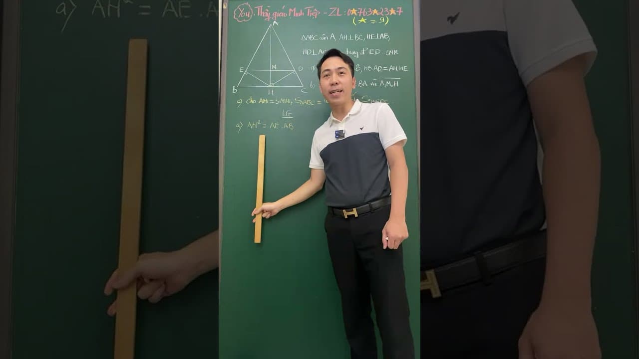Ảnh bìa video Live - Hình 9 - Chứng minh đẳng thức tích 2 cách phổ biến - CM thẳng hàng - Tính diện tích tam giác