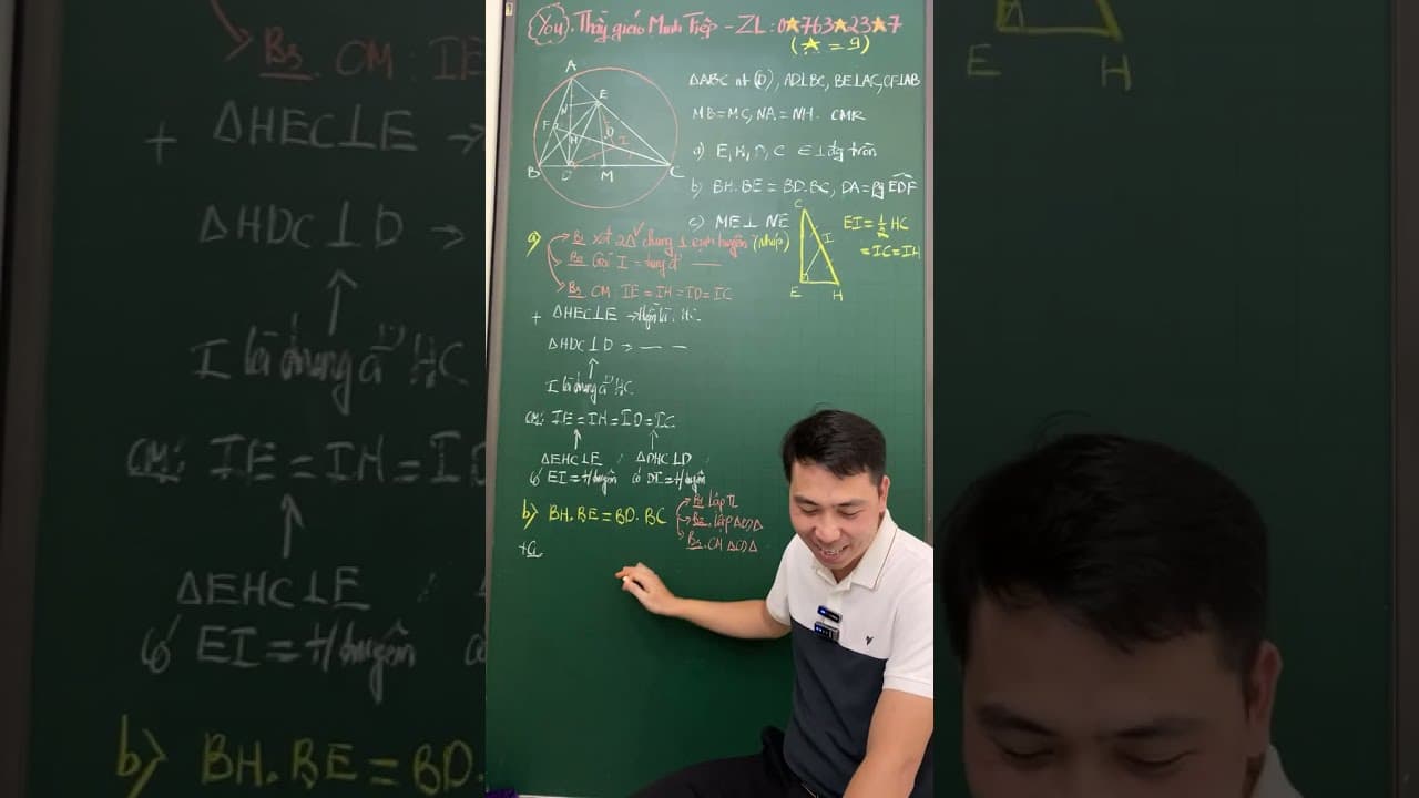 Ảnh bìa video Live - 2k11 - Hình 9: Chứng minh 4 điểm cùng thuộc đường tròn, chứng minh vuông góc