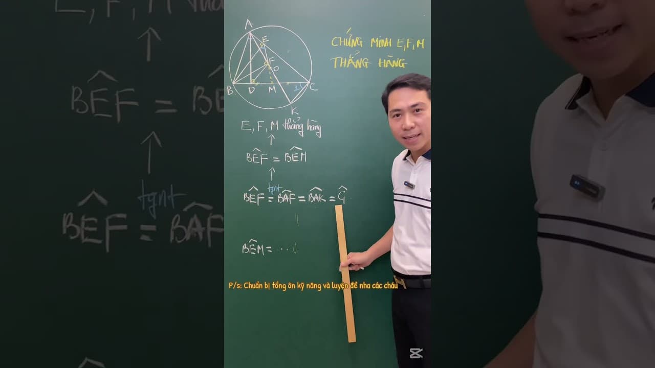 Ảnh bìa Hình 9. Kỹ thuật chứng minh 3 điểm thẳng hàng bằng cách chứng minh góc trùng khít