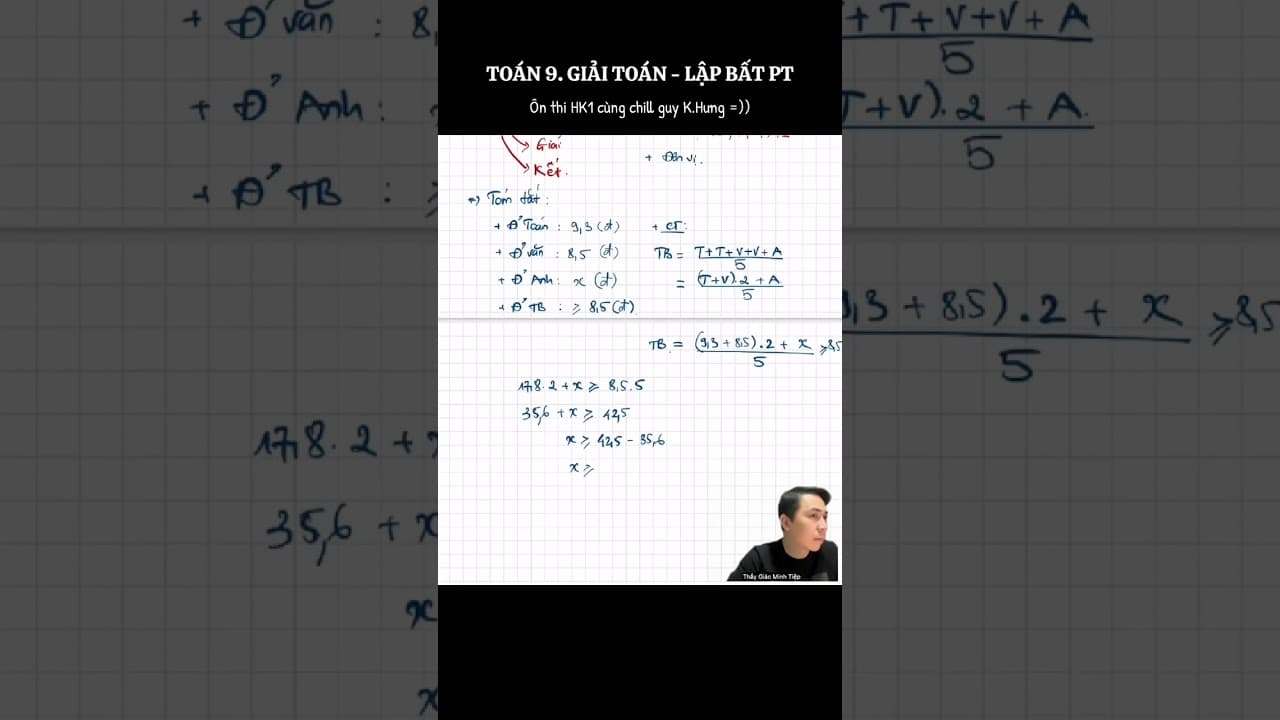 Ảnh bìa video Toán 9. Giải toán bằng cách lập bất phương trình