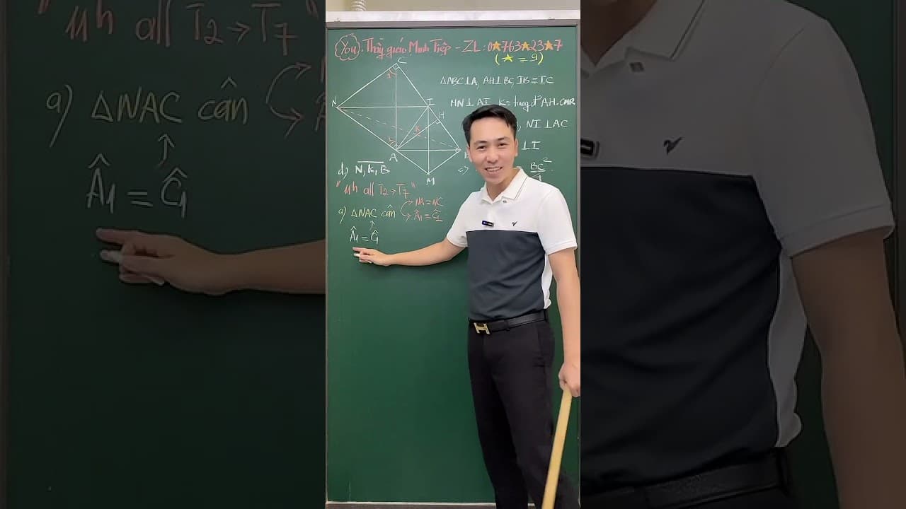 Ảnh bìa video Live - Hình 9 - Chứng minh vuông góc, thẳng hàng, đẳng thức bằng các kỹ thuật kết nối góc, tỉ lệ...