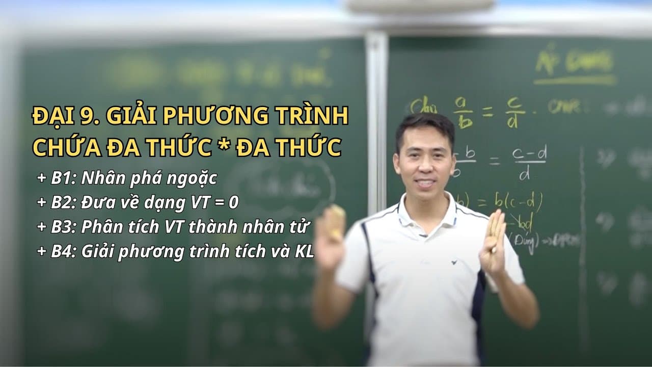 Ảnh bìa video Toán 9 - Giải phương trình - đưa về dạng phương trình tích