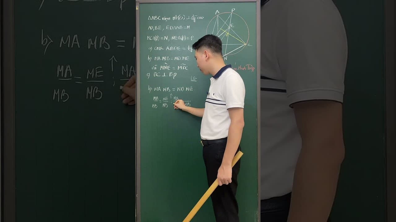 Ảnh bìa video Hình 9 - Live - Mô hình trực tâm kết hợp cát tuyến- Câu c: Chứng minh vuông góc, song song, trực tâm