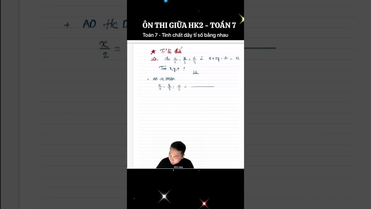 Ảnh bìa video Toán 7 -  Chữa đề cương ôn thi giữa hk2 - Bài toán Tìm x,y,z áp dụng tính chất dãy tỉ số bằng nhau.