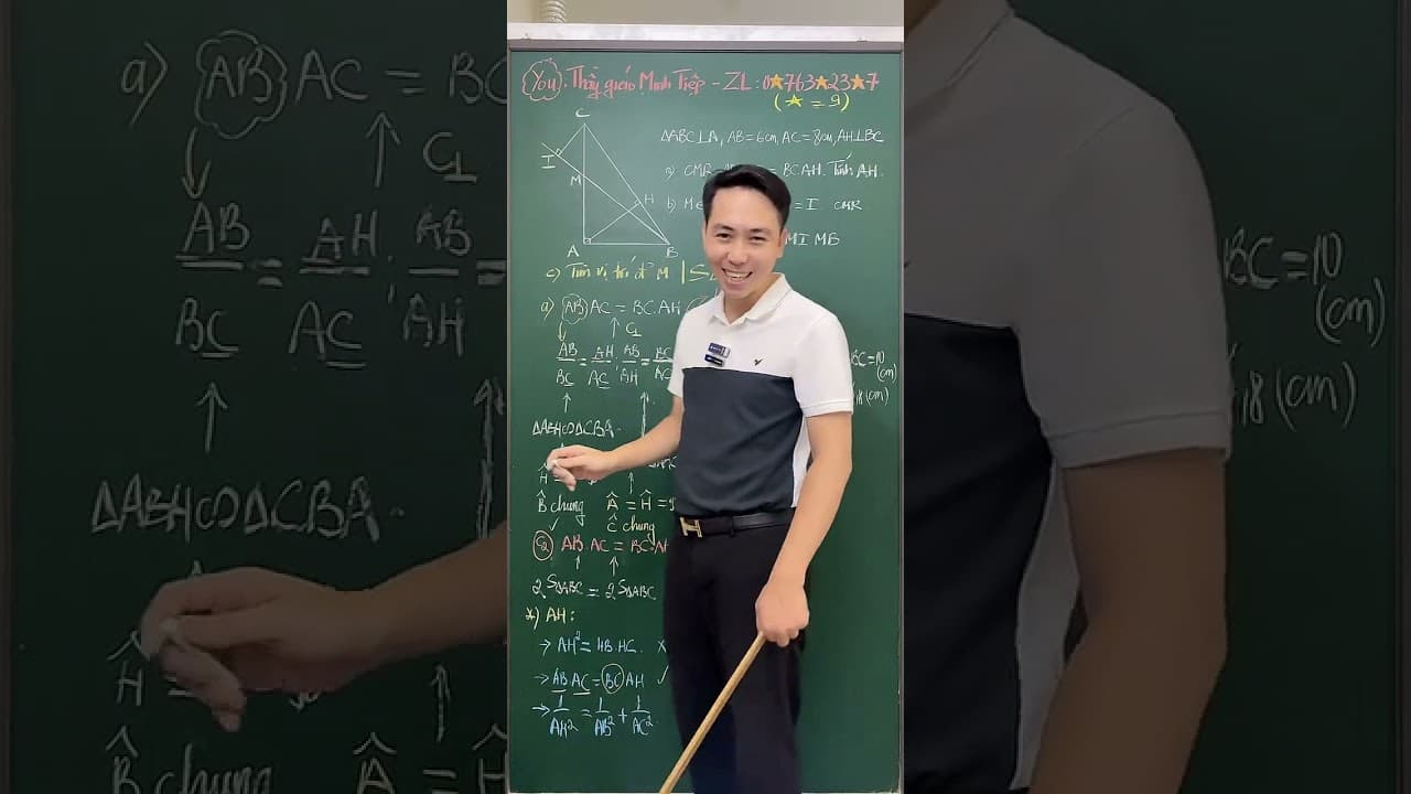 Ảnh bìa video Live - Hình 9 - CM đẳng thức tích, mô hình cánh bướm + Cực trị: Tìm vị trí M để diện tích lớn nhất