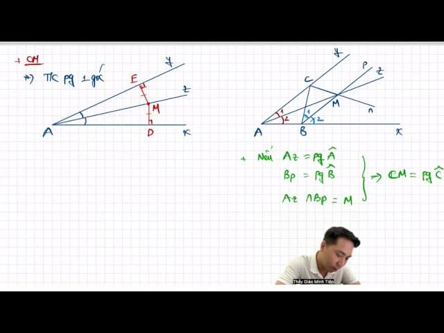 Ảnh bìa video Hình 7 - Chứng minh vuông góc, thẳng hàng - dùng giao đường phân giác trong và 2 phân giác ngoài