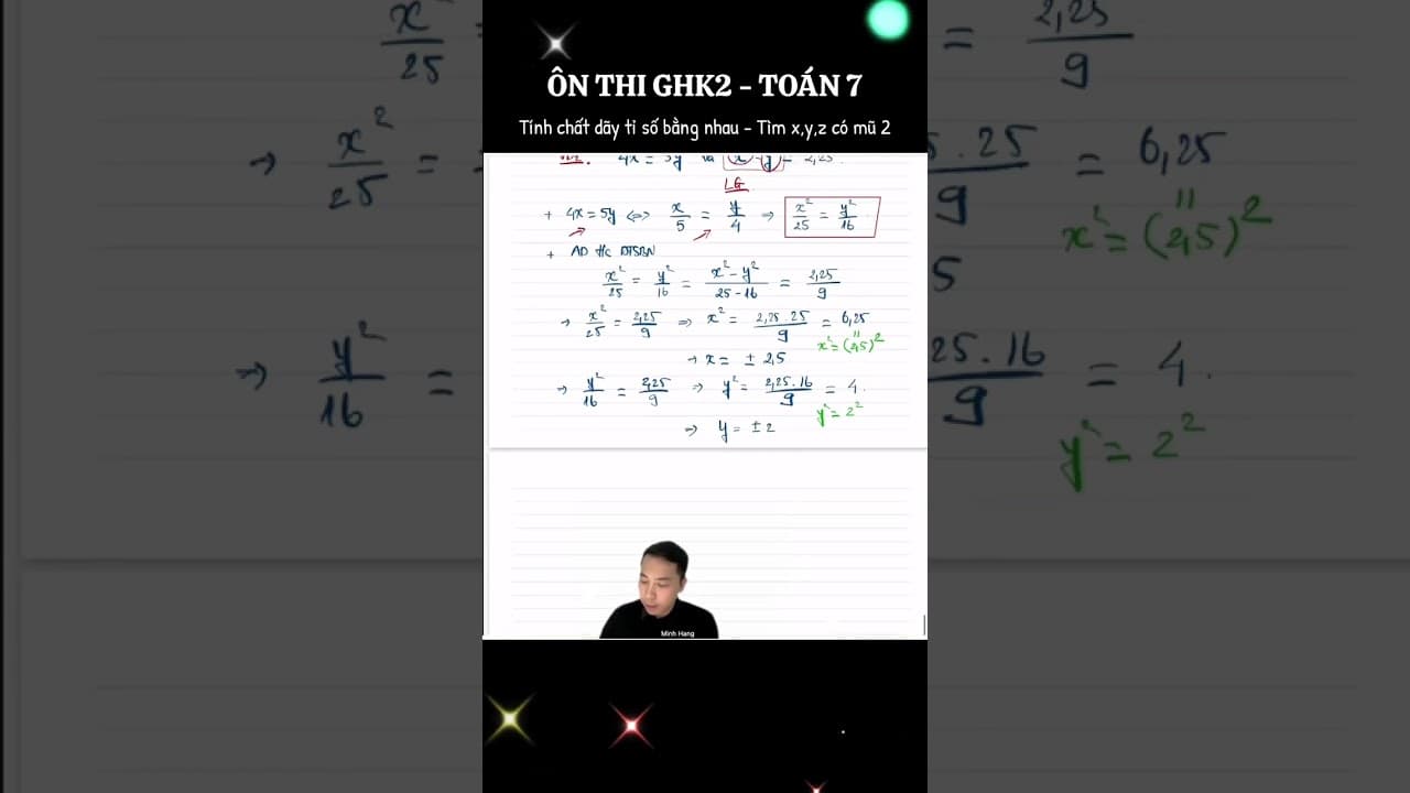 Ảnh bìa video Toán 7 -  Chữa đề cương ôn thi giữa hk2 - Bài toán Tìm x,y,z áp dụng tính chất dãy tỉ số bằng nhau.
