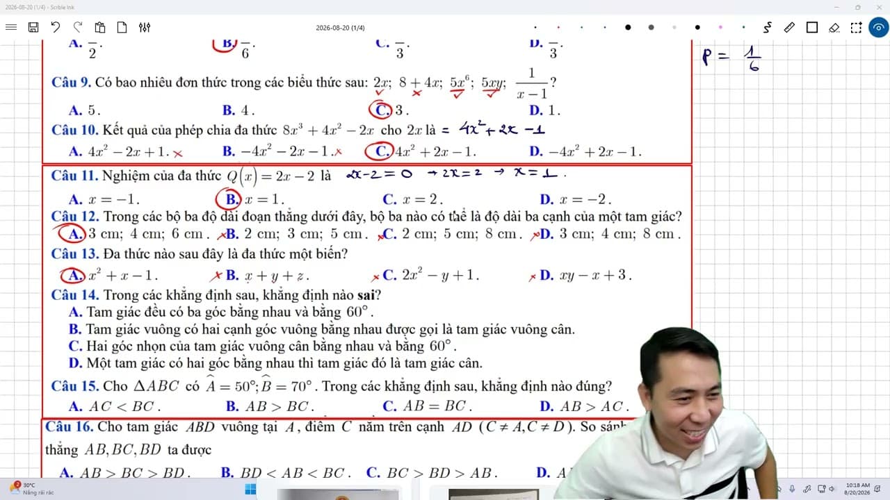 Ảnh bìa video 13 K8 Tổng ôn, luyện đề HK2 lớp 7 - Bài 3