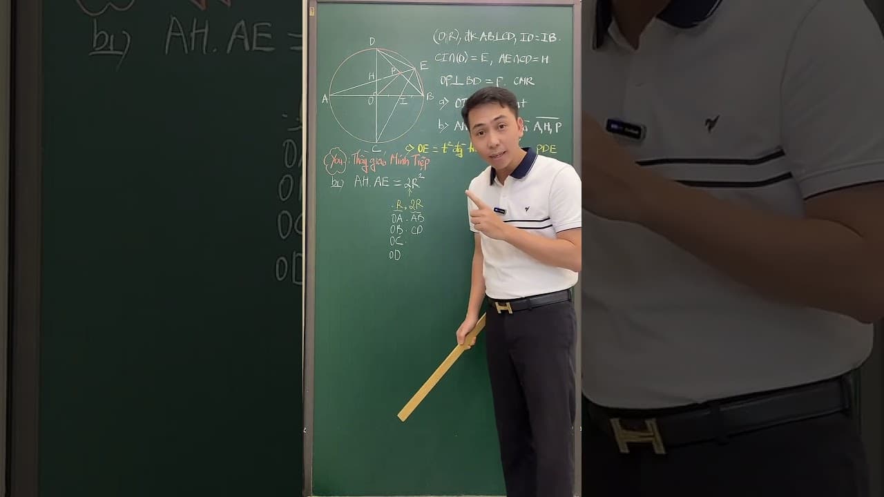 Ảnh bìa Hình 9 - Live - Mô hình trực tâm kết hợp 2 đường kính vuông góc - Câu c: CM thẳng hàng, tiếp tuyến