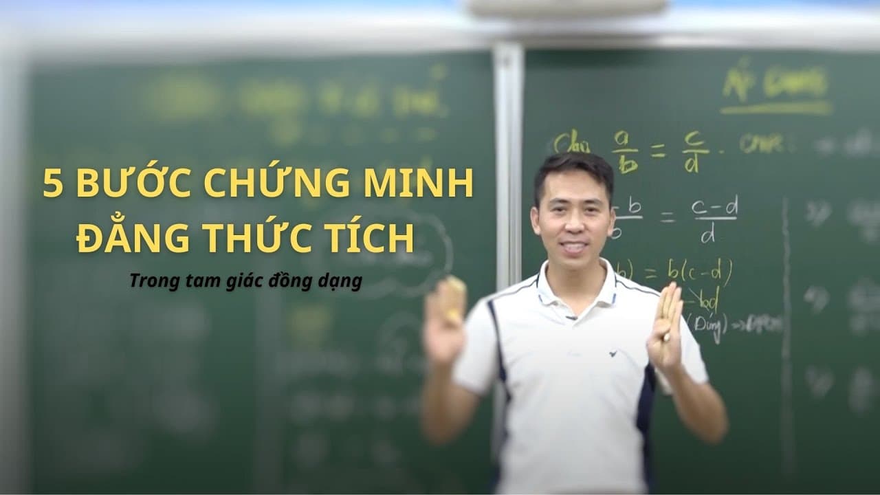 Ảnh bìa Hình 8 - 5 bước chứng minh đẳng thức tích trong tam giác ABC vuông tại A, đường cao AH.