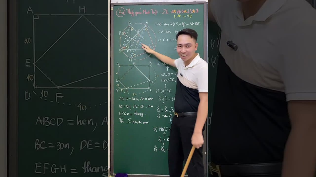 Ảnh bìa video Hình 9 - Live - Mô hình trực tâm - CM vuông góc + Bài cuối Min max - Đề vào 10 tỉnh Ninh Bình 2025