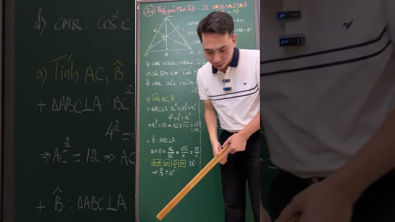 Ảnh bìa video Live - 2K11 - Hình: Tính cạnh, góc, diện tích tam giác. Chứng minh đẳng thức lượng giác