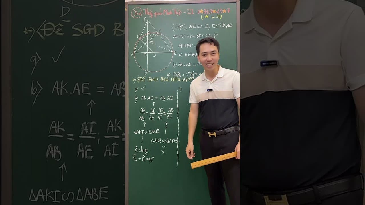 Ảnh bìa video Hình 9 - Live - Mô hình trực tâm có 1cạnh là đường kính - Câu c: CM tiếp tuyến (Đề Sở Bạc Liêu 2025)