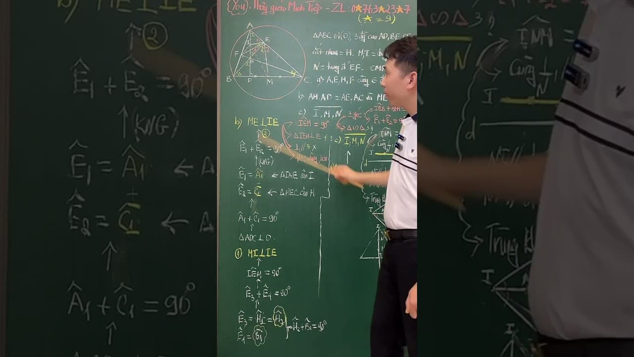Ảnh bìa video Hình 9: Kỹ thuật chứng minh 3 điểm thẳng hàng - dùng phương pháp cùng vuông góc