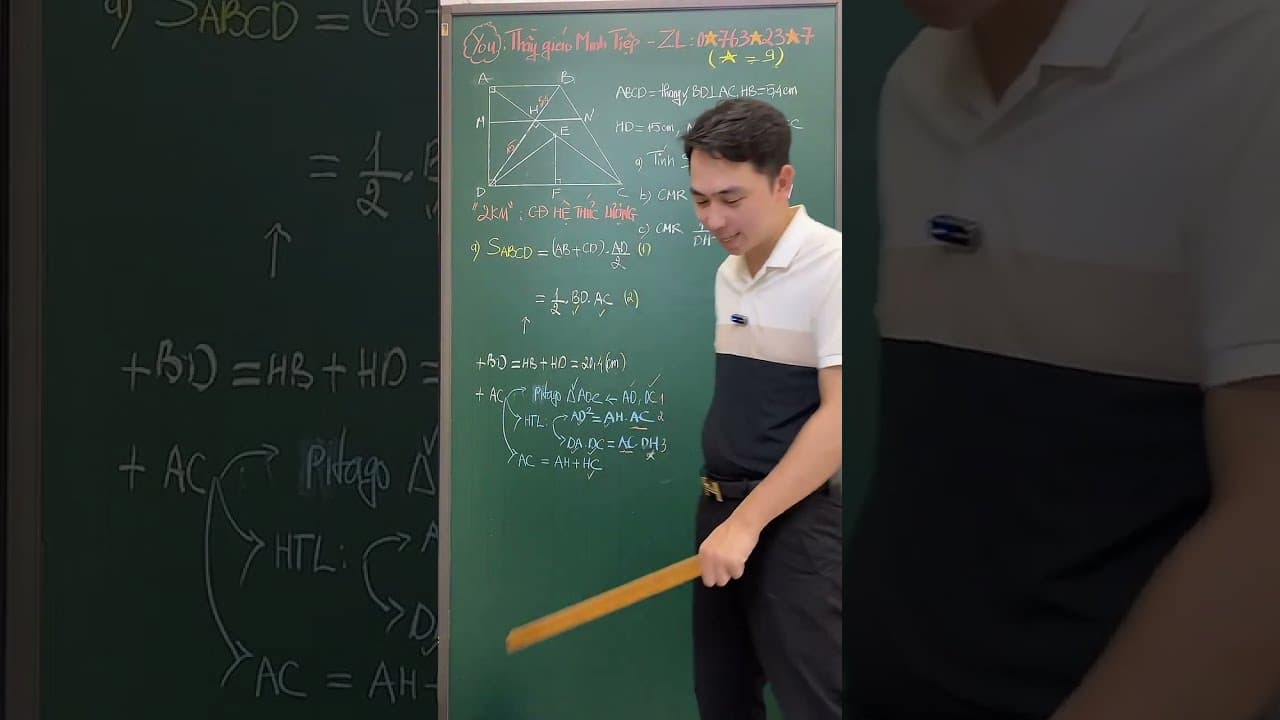 Ảnh bìa video Hình 9 - Live - Mô hình hệ thức lượng - Áp dụng tính cạnh, chứng minh đẳng thức
