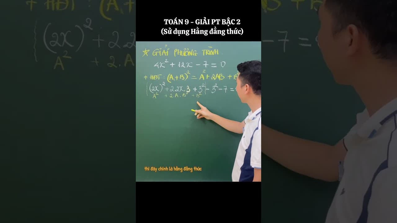 Ảnh bìa video Toán 9 - Giải phương trình bậc 2 dùng hằng đẳng thức