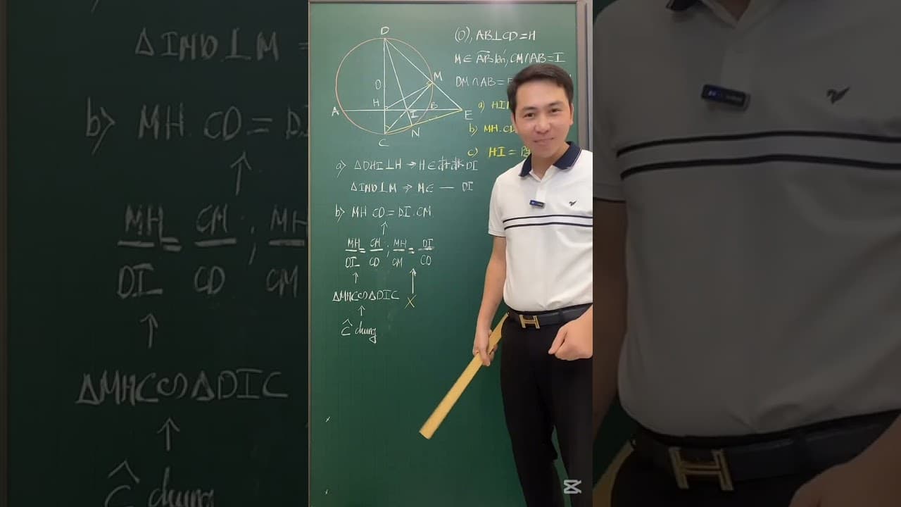 Ảnh bìa video Hình 9 - Live - Mô hình đường kính vuông góc dây - Câu c: Chứng minh phân giác