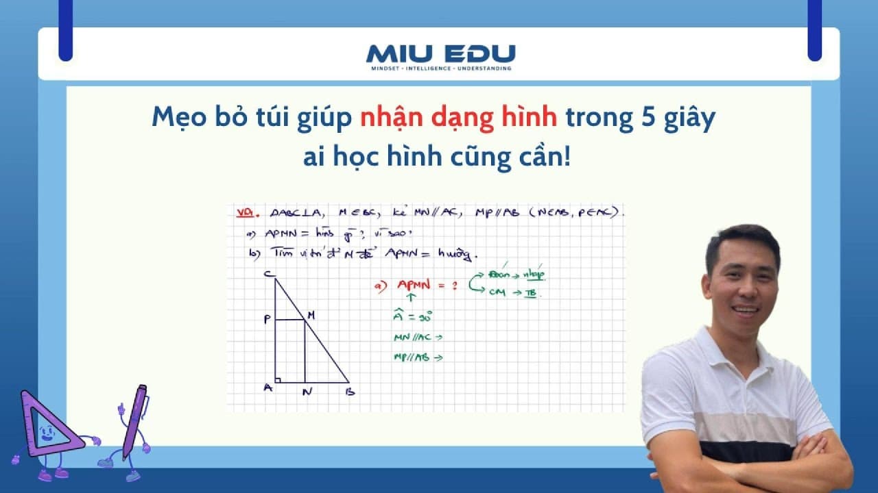 Ảnh bìa video Hình 8 - Chứng minh tứ giác là hình chữ nhật, tìm vị trí điểm M để tứ giác đó là hình vuông