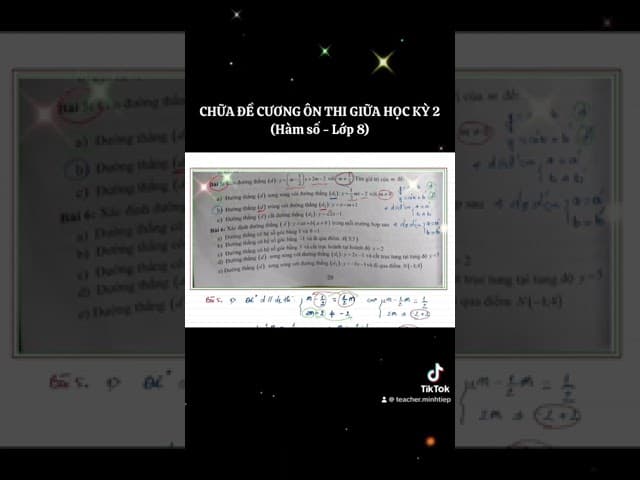 Ảnh bìa video Chữa đề cương - Toán 8 - Bài toán tìm m để 2 đường thẳng song song, cắt nhau, trùng nhau
