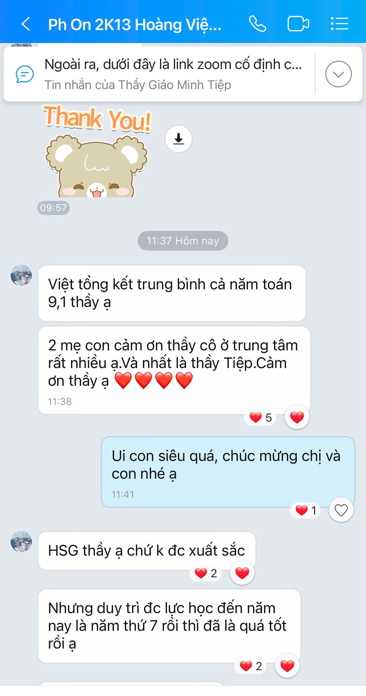 Thành tích học tập xuất sắc