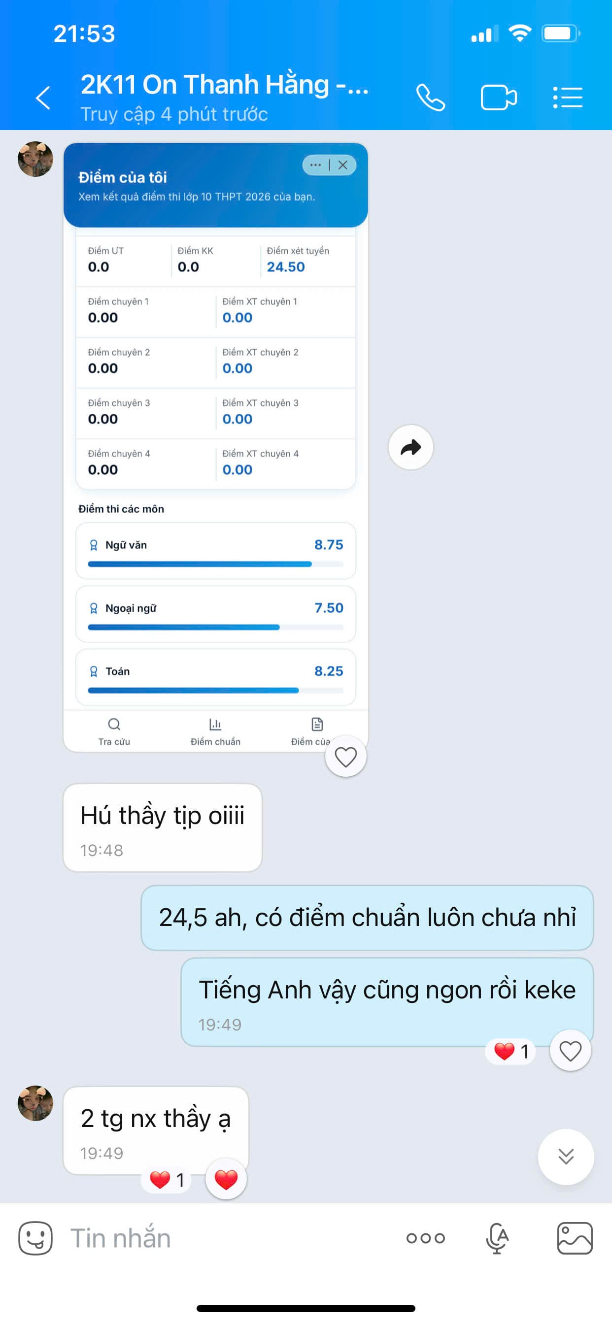 Điểm xét tuyển 24.50