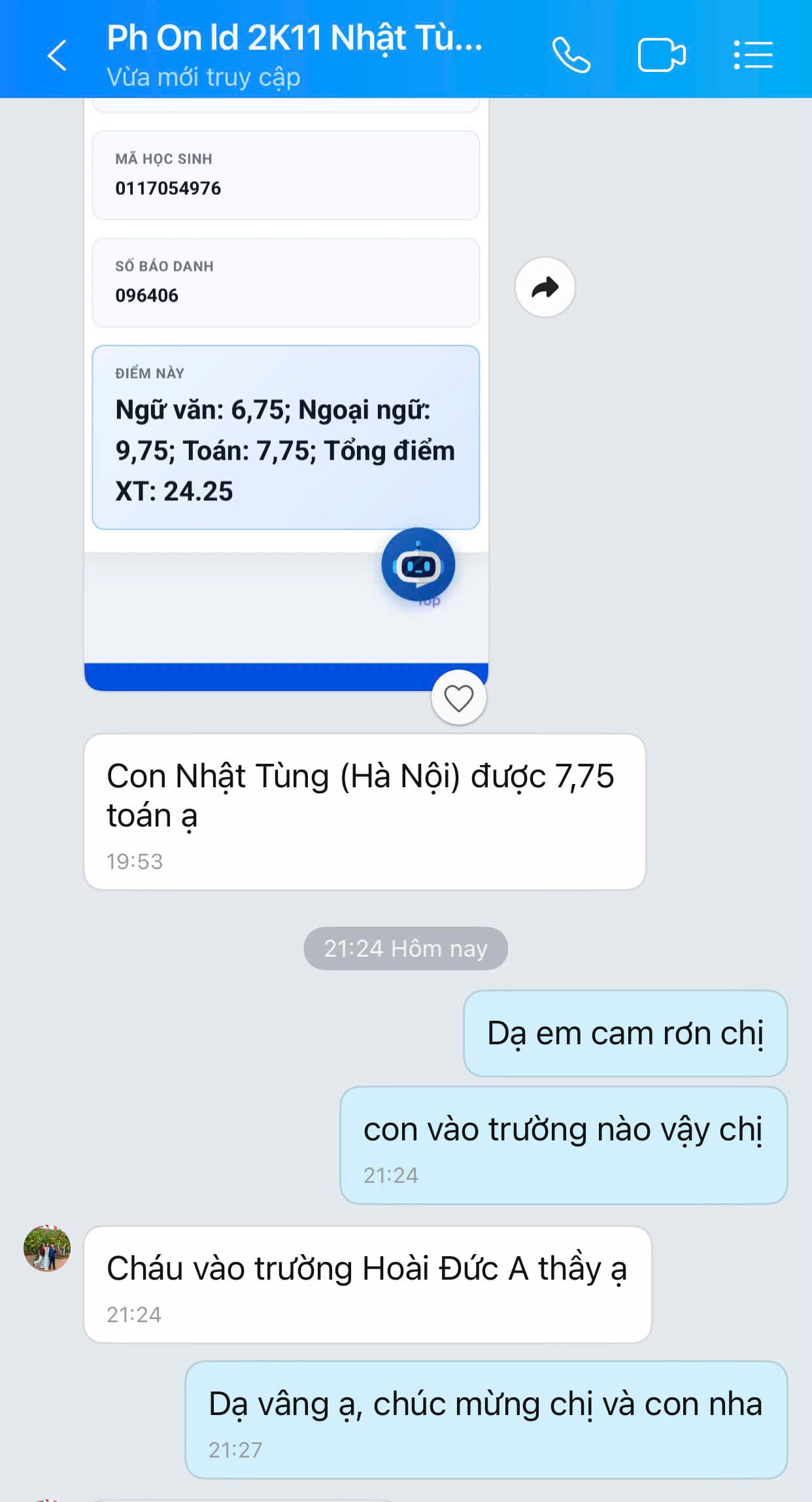 9,75đ Tiếng Anh