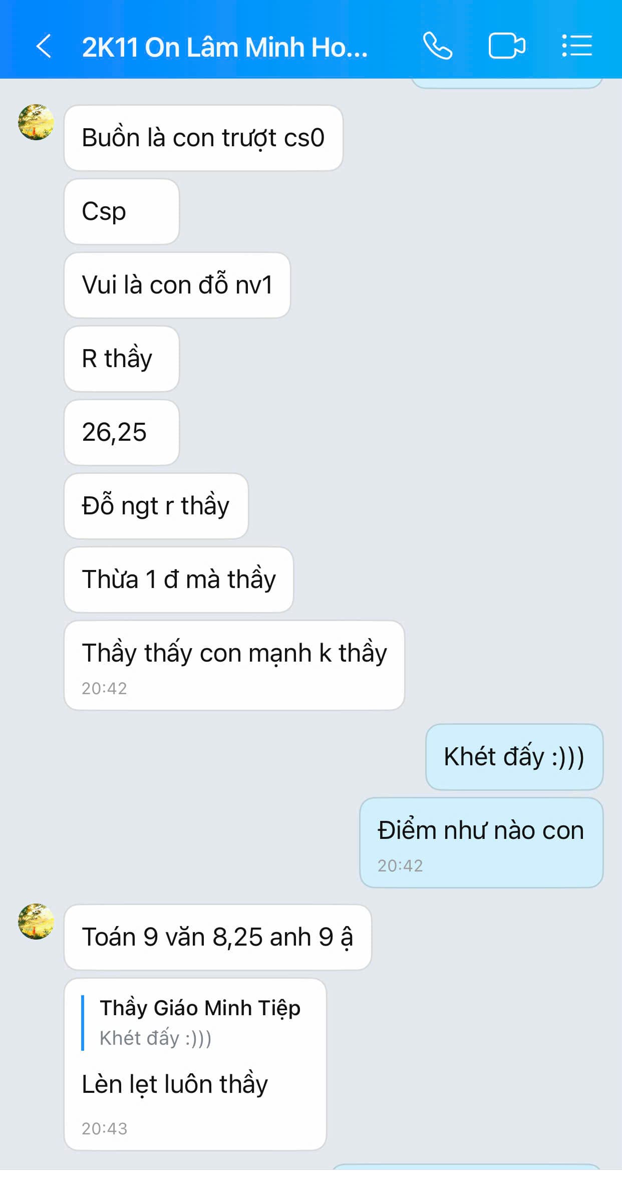 9 Toán, 9 Anh, tổng 26,25