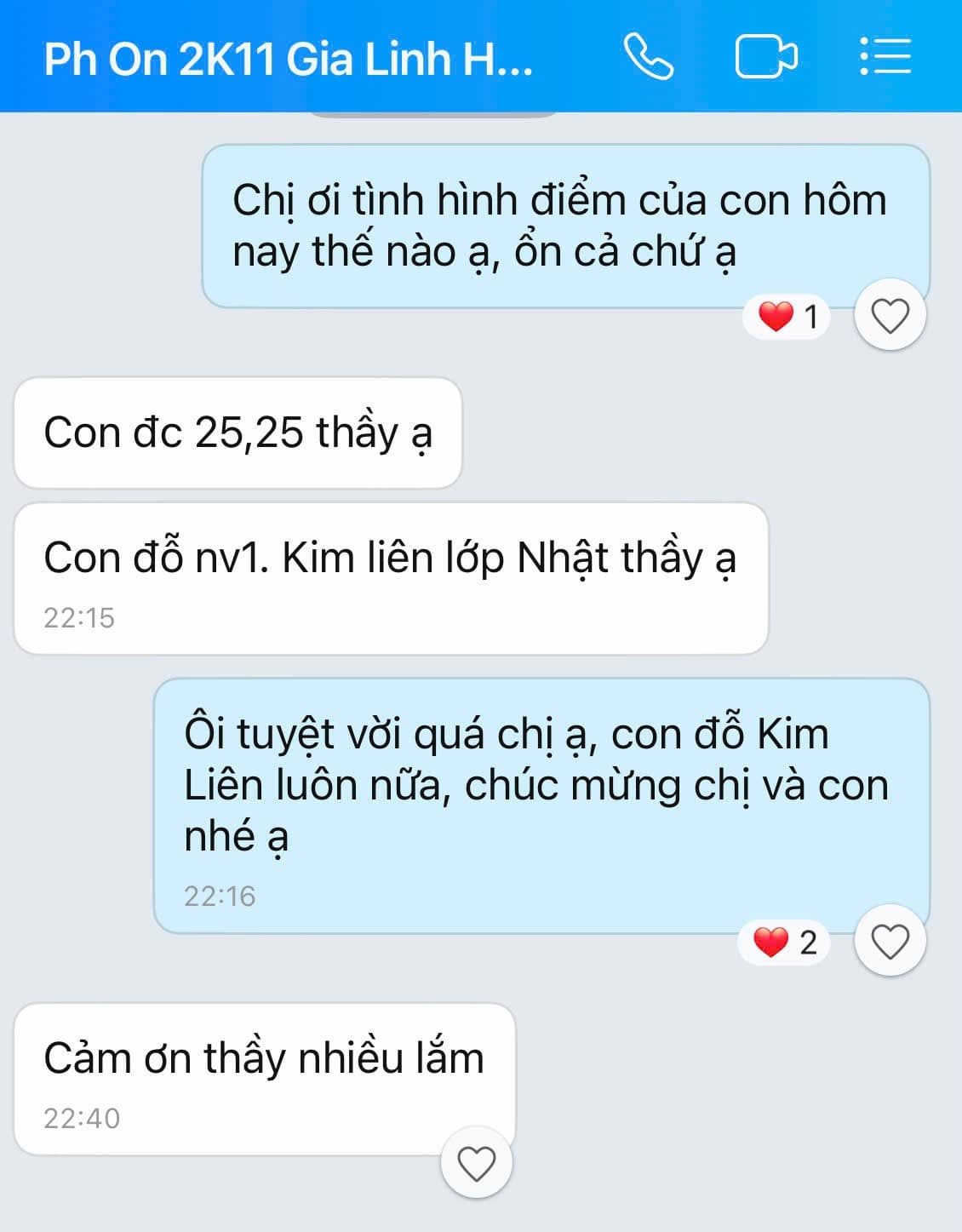 Điểm xét tuyển 25,25 đỗ Kim Liên