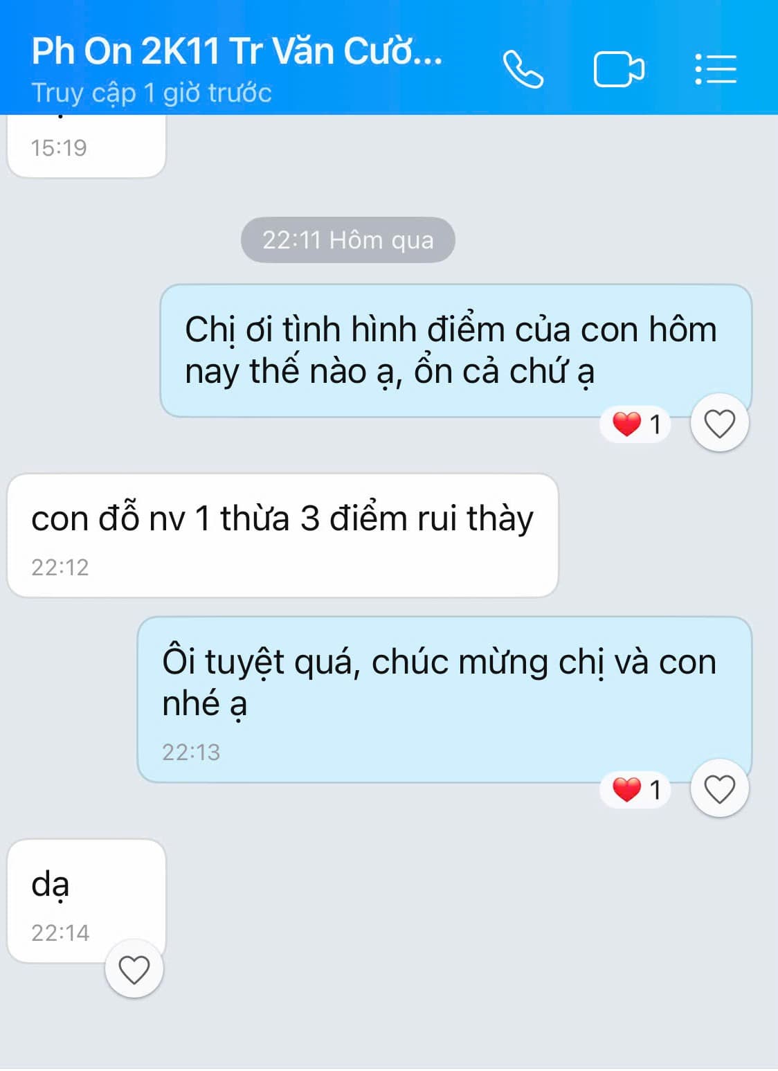 Đỗ NV1 thừa 3 điểm